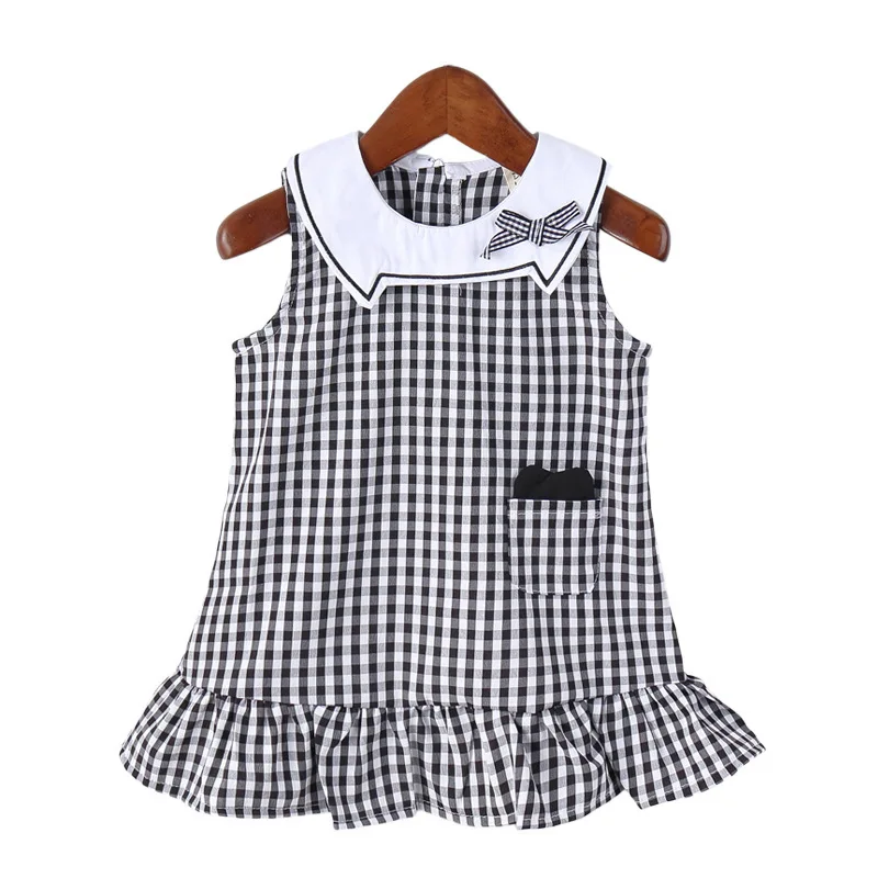 

Summer Baby Girls Dresses Korean Brand Plaid Dress for Girls Princess Dress