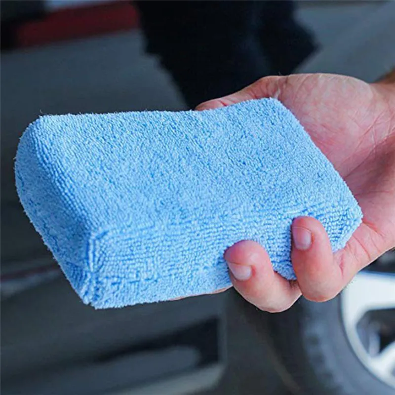 

5x 12cmx8cm Car Microfiber Applicators Sponges Cloths Microfibre Hand Wax Polishing Pad
