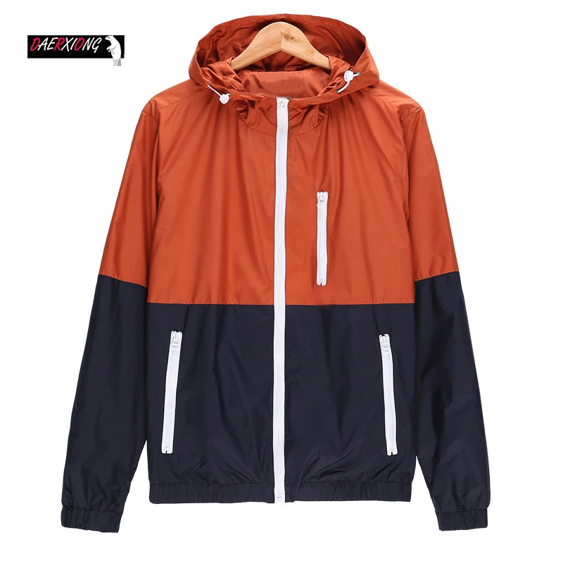 Мужская ветровка с капюшоном легкая Повседневная бейсбольная куртка