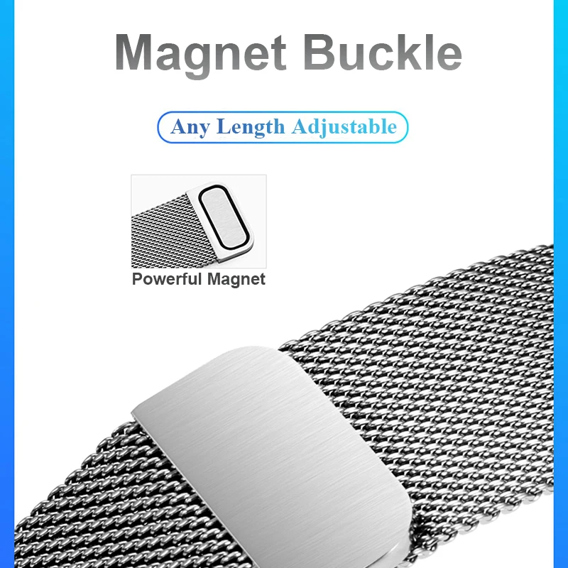 Ремешок металлический для Huawei Band 6 сменный Браслет Миланская петля с магнитной