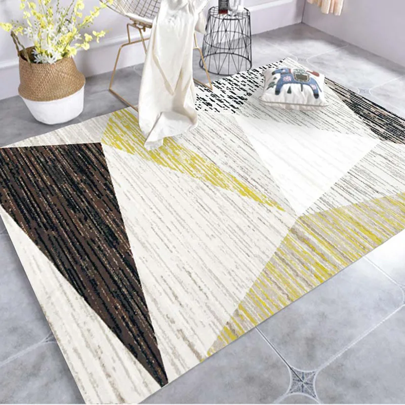 

Modern Nordic Style Black and White Geometric Stripes Floor Mat Door Mat Carpet Anti-slip Mat Hall Bedroom Home Decoration