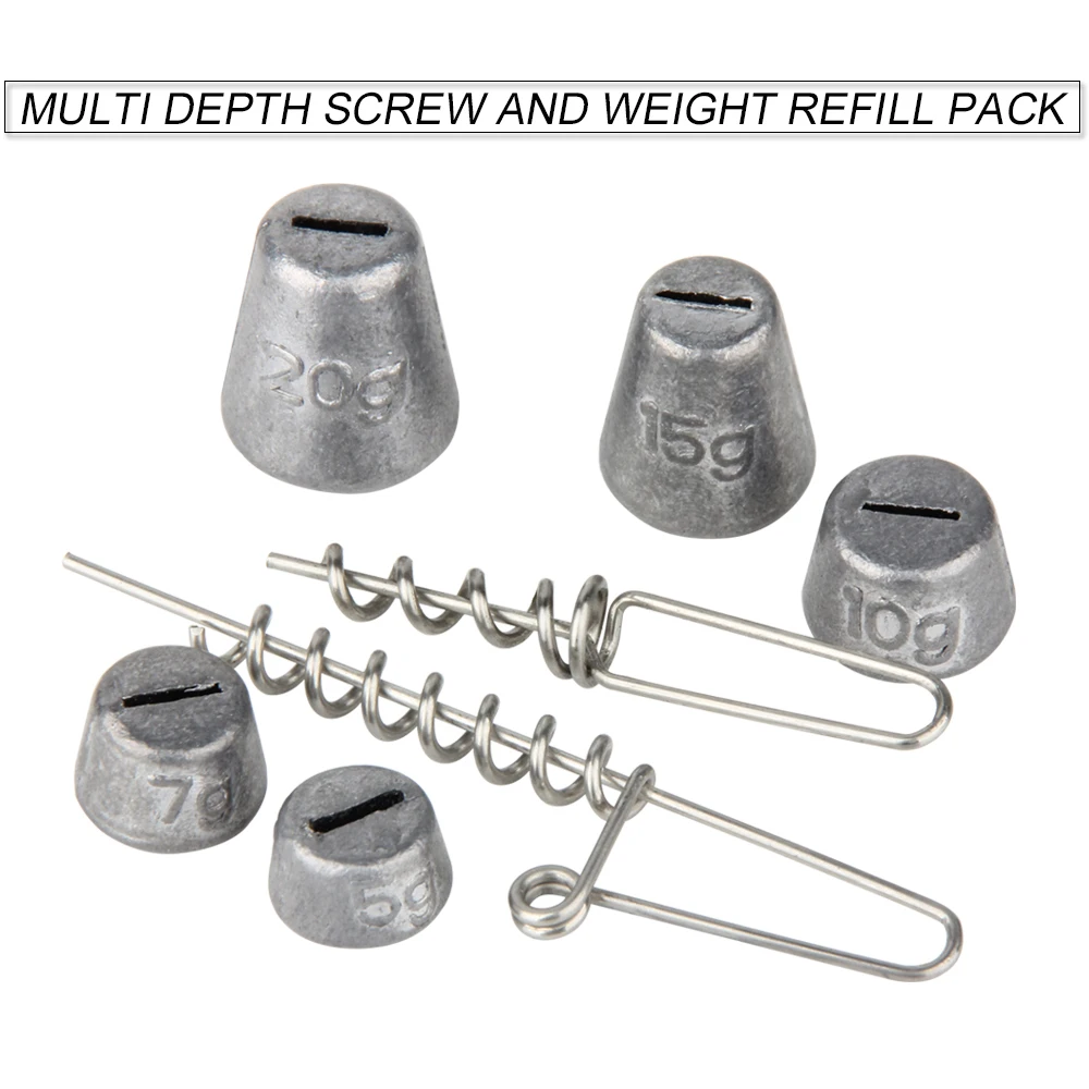 Палисандр мульти глубина винт и свинца рыболовные веса пополнения пакет для Shad