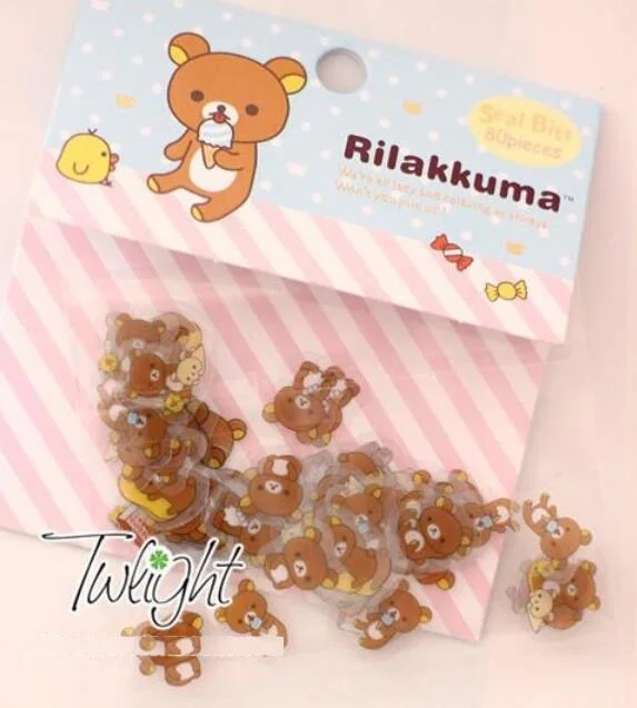 80 шт./упак. с рисунком из японского мультфильма Rilakkuma & Friends серии ПВХ
