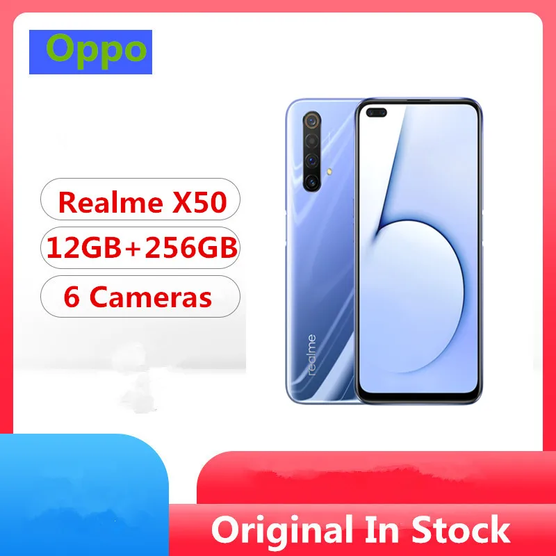Оригинальный смартфон Realme X50 Φ Snapdragon 76 Android 10 0 6 57 дюйма 2400x1080 120 Гц 12 Гб ОЗУ 256 ПЗУ