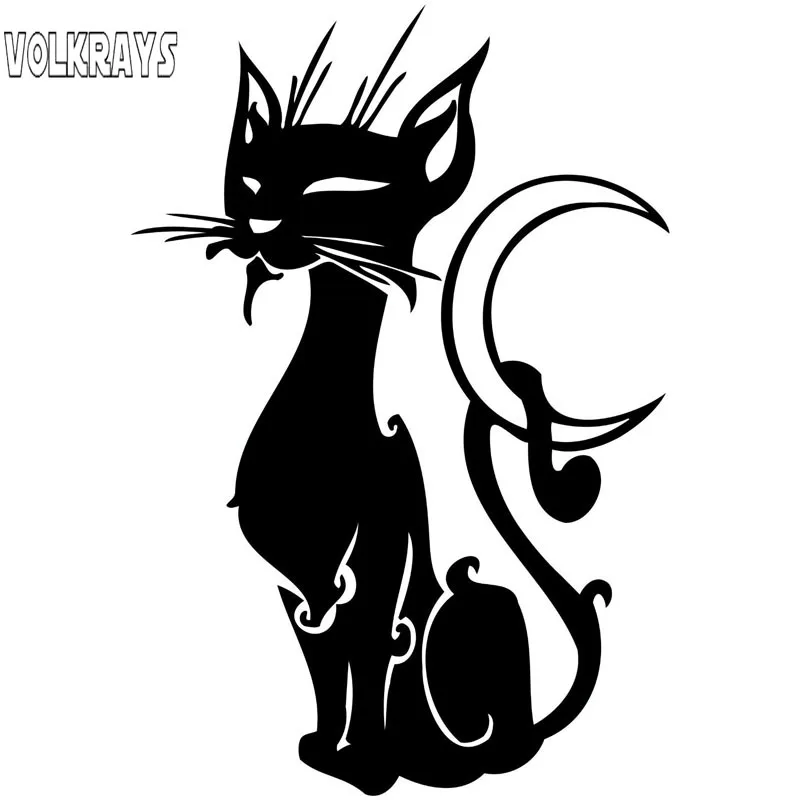 

Volkrays Creative Car Sticker Sexy Lady Cat Classic Accessories Reflective Waterproof Cover Scratches Vinyl Decal,17cm*11cm