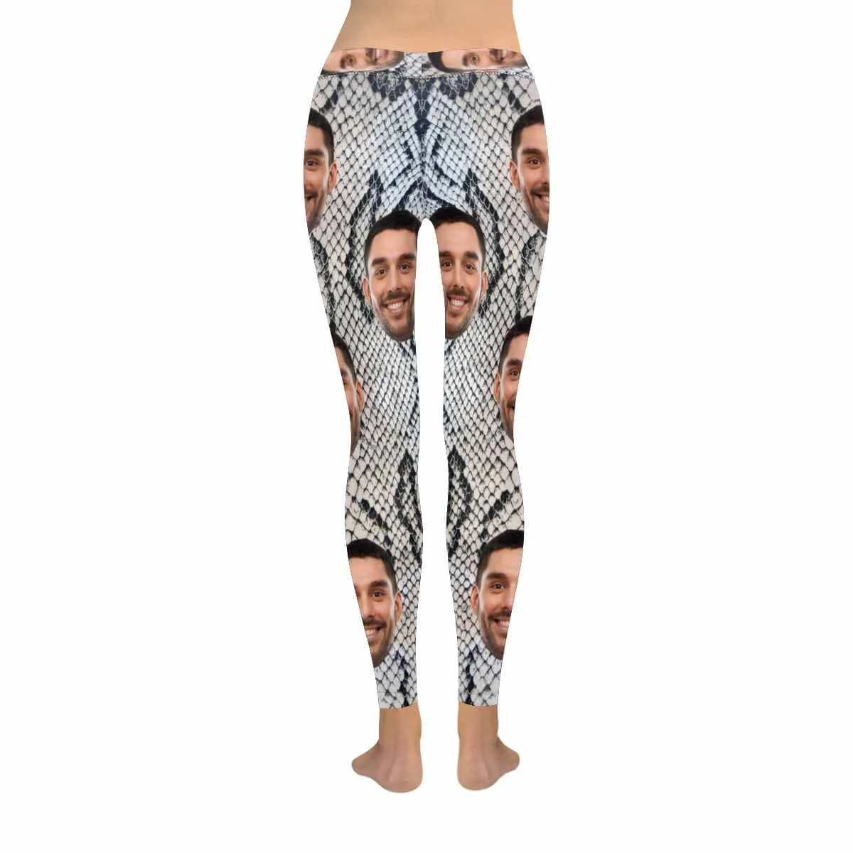 

Custom Face Snakeskin All-Over Low Rise Yoga Leggings