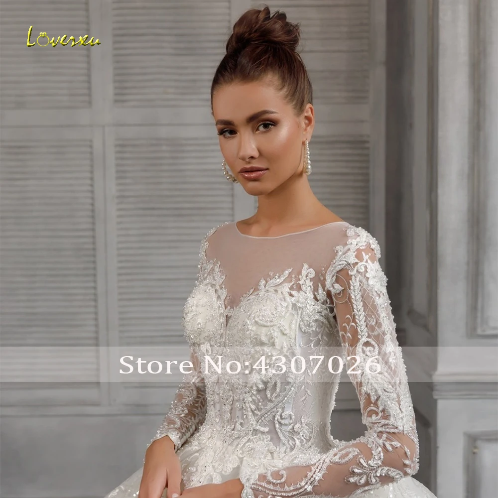 Loverxu бальное платье с глубоким вырезом кружевные свадебные платья 2019 аппликация