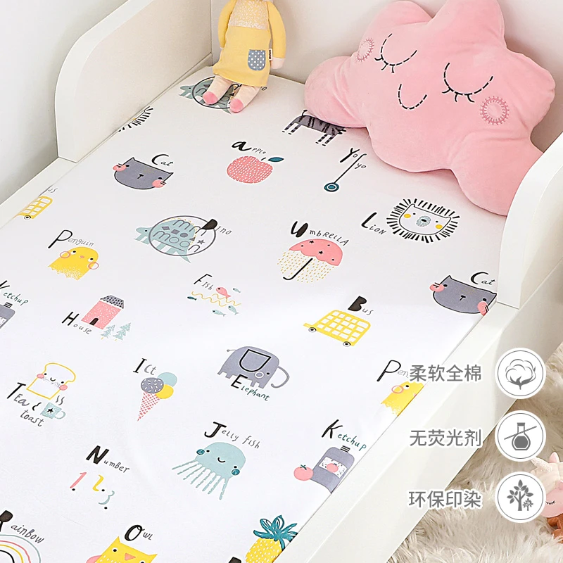 Ruyi bebe, 150x75 см, хлопок, постельное белье для новорожденных, Зебра, корона, мультяшный принт, детская кроватка, простыня, Комплект постельного белья - Цвет: A