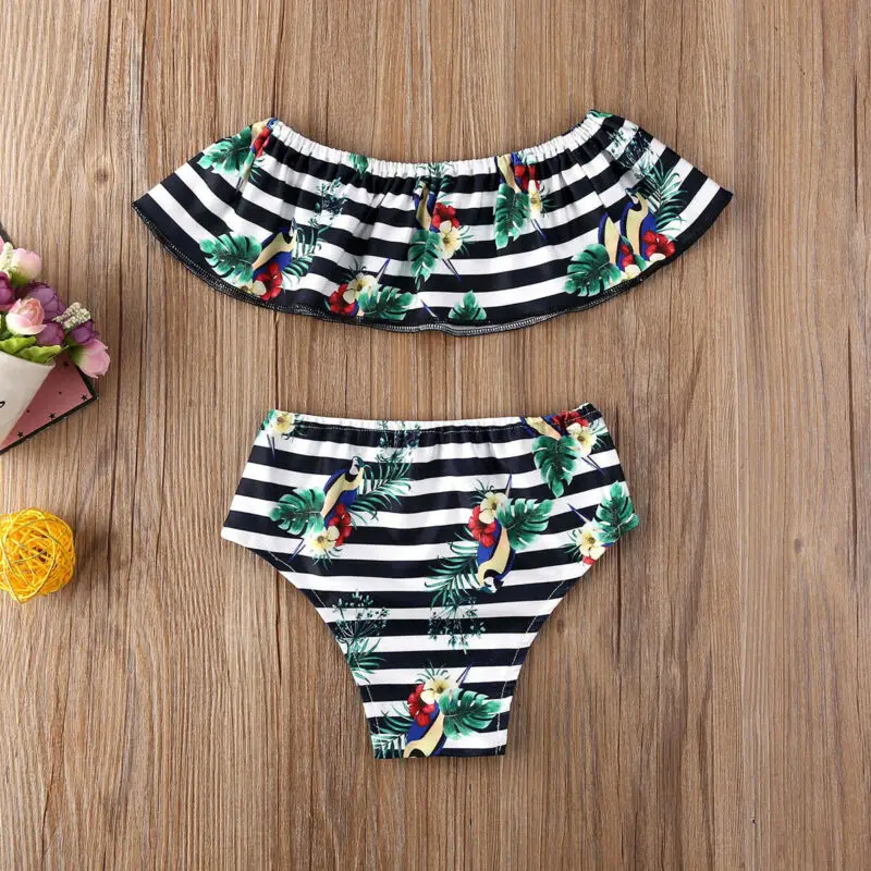 

2020 Summer Girl Bikini Set Swimwear New Baby Girls Two-Piece Striped Swimsuits Kid Toddler Bathing Bathing Swimming Swimsuit
