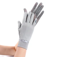 thin ice silk lace palm mesh exposed fingers touch screen viscose driving gloves summer women uv sunscreen short sun gloves j92