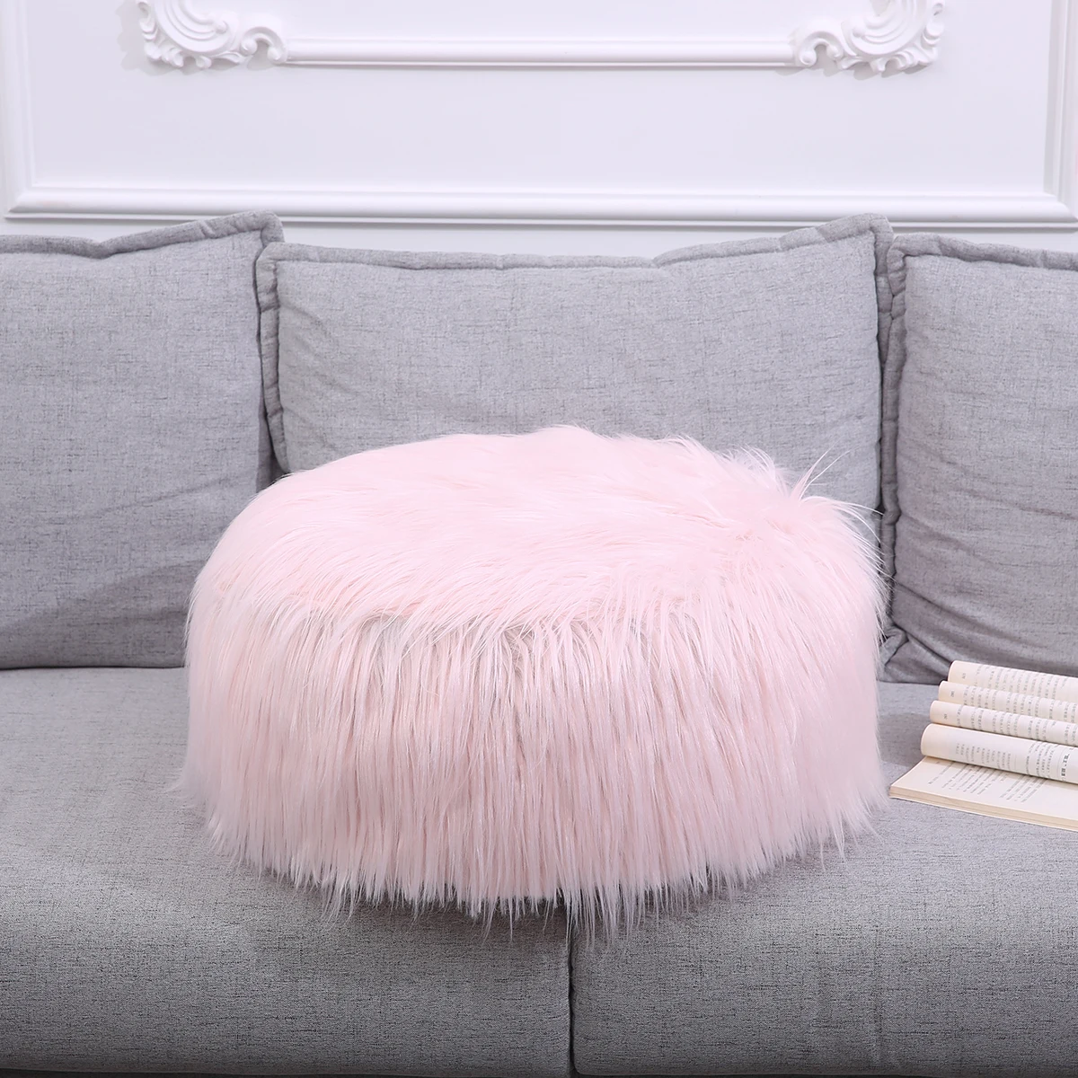 Shaggy съемный надувные мешки для бобов мягкий пушистый футон из искусственного