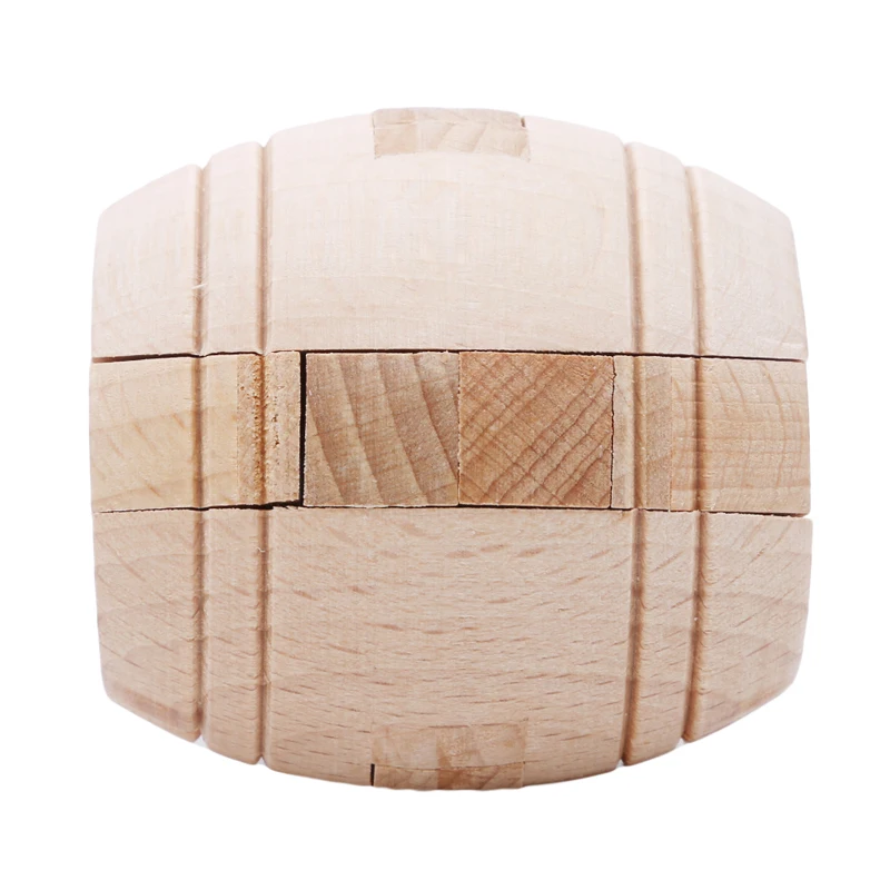 

New Cube Kong Ming Luban Lock Barrel Shape Classical Intellectual Toy IQ Brain Teaser Training Test Wooden Puzzle for Children