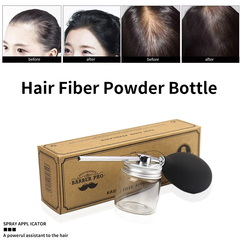 

Transparent Hair Fiber Powder Bottle Talcum Dispenser Spray Bottle Extension Nozzle Pump For Hair Loss Hair Spray
