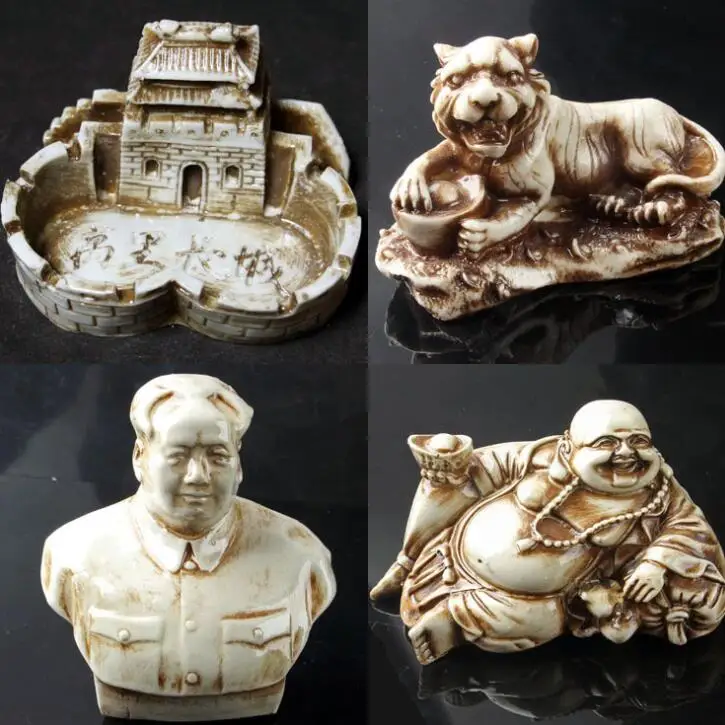 

Китайская поделка нефрит резной статуя настольная декоративная пепельница орнаментом коллекция