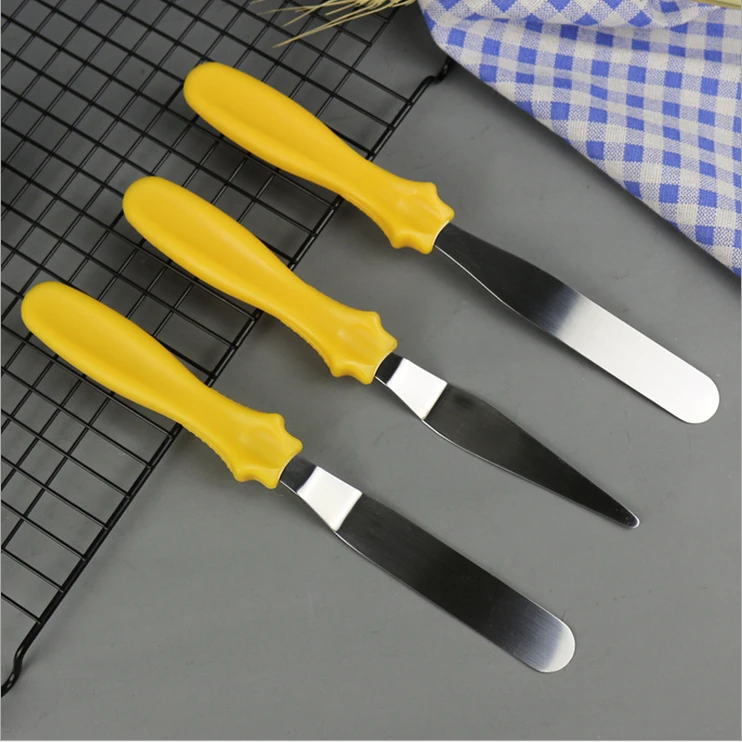 

3pc/set Small Cranked Angled Spatula Palette Knife Stainless Steel Butter Cake Cream Knife Spatula Fondant Sugarcraft tools
