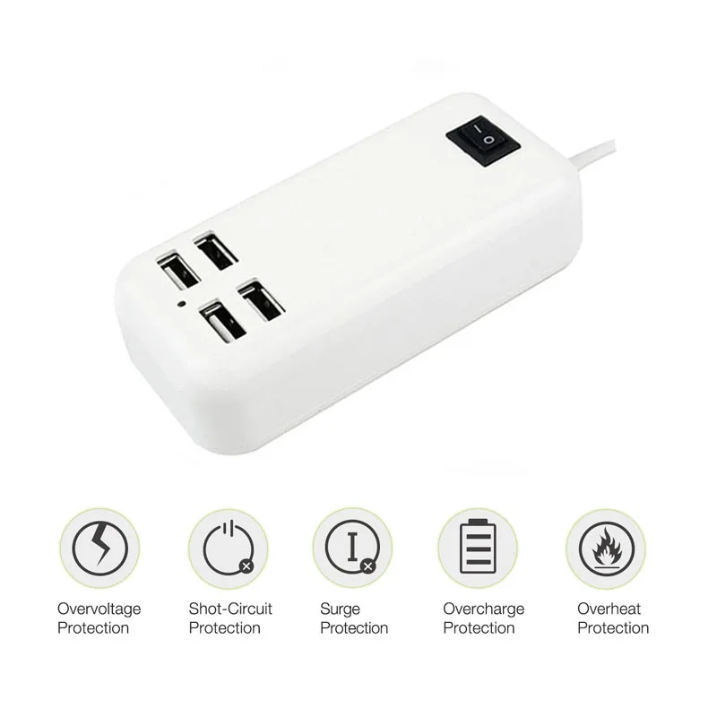 Зарядное устройство с 4 USB портами 15 Вт 3 А|Зарядные устройства для телефонов| |