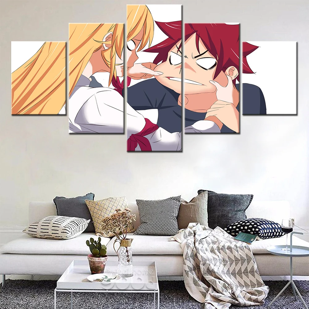 

HD Prints Japan Anime Couple Quarrel Posters Wall Decoration 5 Piece Canvas Painting Framed Wall Art Decor Living Room Pictures