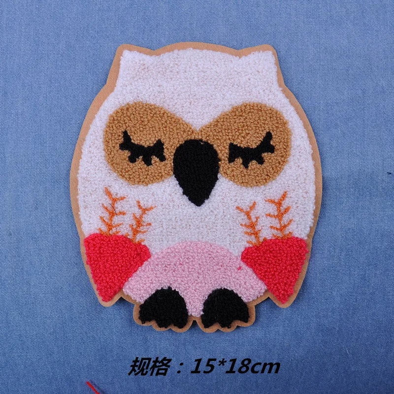 Большая вышивка Сова птица патч животных мультфильм патчи для сумки бейджи