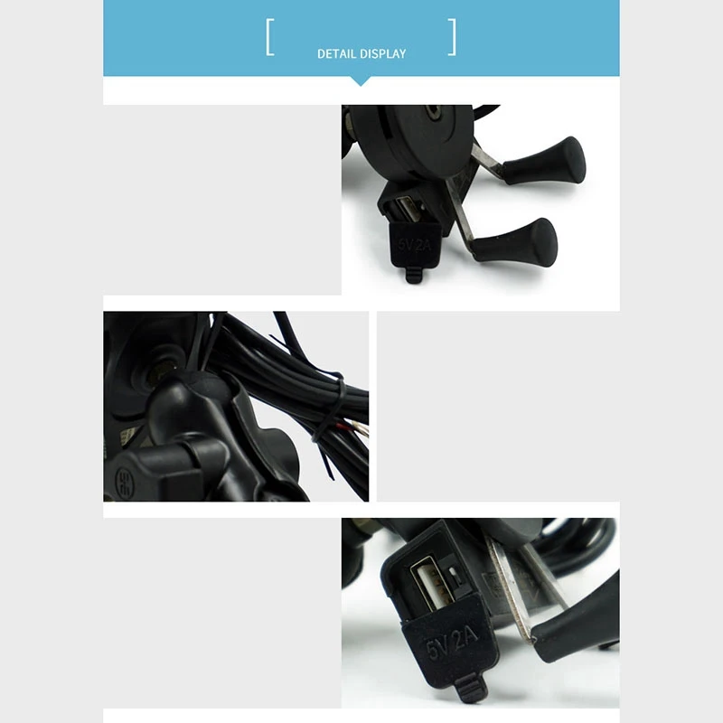 

Motorcycle Phone Camera Holder Navigation Grips Bracket Adjustable Handlebar Phone Holder with USB Charger Socket