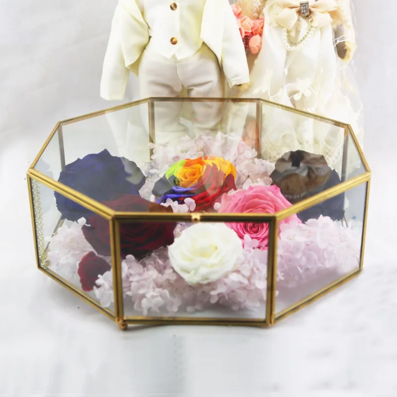 

INS Style Glass Copper Geometry Storage Baskets Box Simplicity Style Home Organizer For Jewelry Necklace Dessert Plate Box new