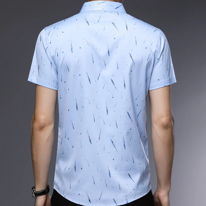 2021 Мужская рубашка с коротким рукавом Social Meteor повседневная приталенная Летняя