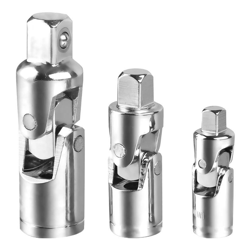

Wobble Socket Adapters 3 Pcs Power Drill Sockets Adapter Sets 360° Rotatable Universal Joint Swivel Socket Set 1/4" 3/8
