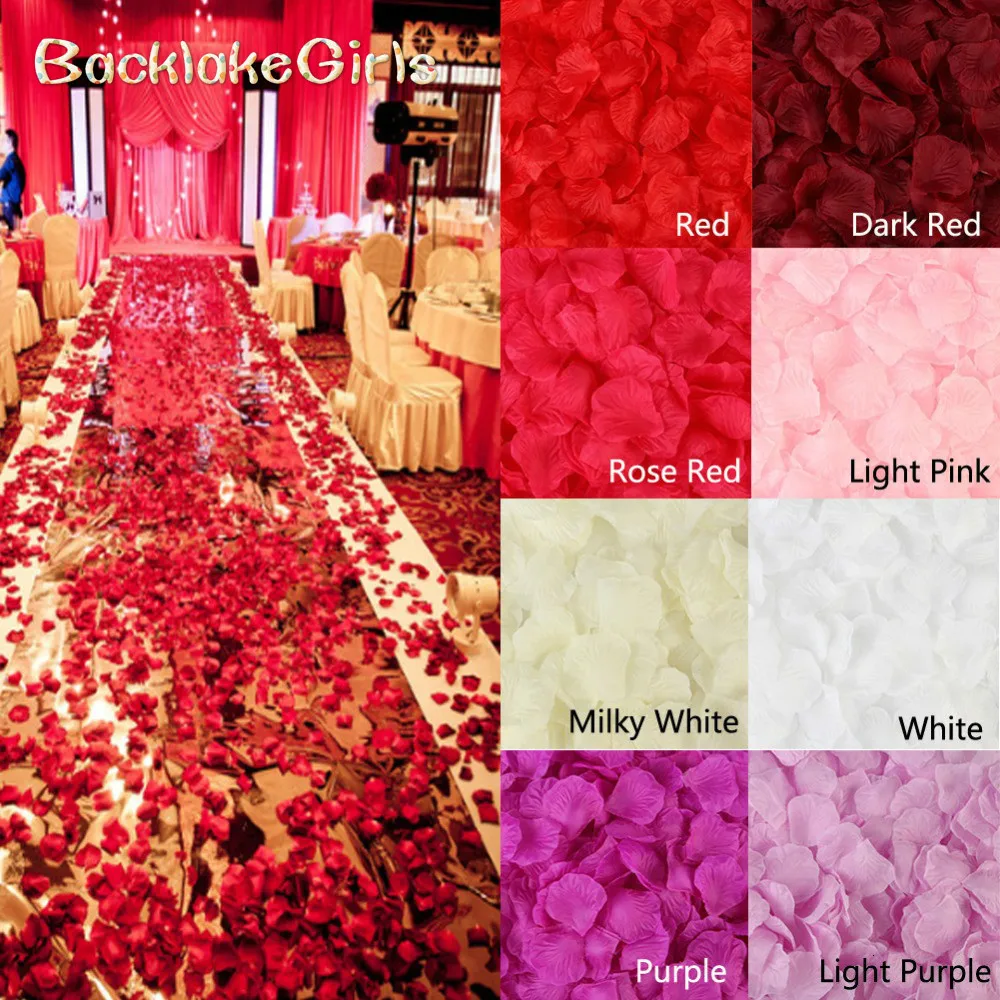 

BGW 500PCS/Lot 5*5CM Silk Rose Petals For Wedding Decoration Romantic Artificial Rose Flower 16 Colors Wedding Accessories