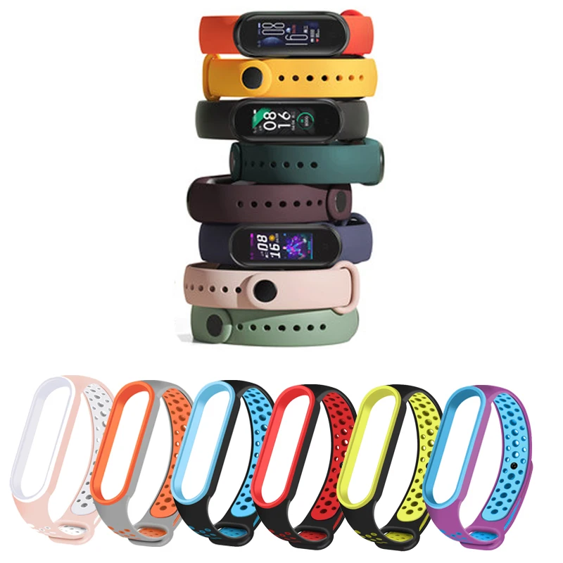 Набор ремешков для Mi Band 4 5 3 сменных силиконовых браслета ремешки Xiaomi band