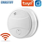 Беспроводной смарт-детектор дыма Tuya-Wifi, пожарная сигнализация, управление через приложение Tuya, для дома и офиса, противопожарная сигнализация, умный дом