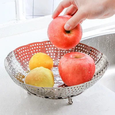 Выдвижная складная Паровая стойка кухонная пароварка водонепроницаемый круглый