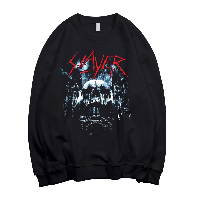 Todhoof Slayer тяжелый металлический ремешок унисекс вырез лодочкой хлопковый свитшот Азиатский размер