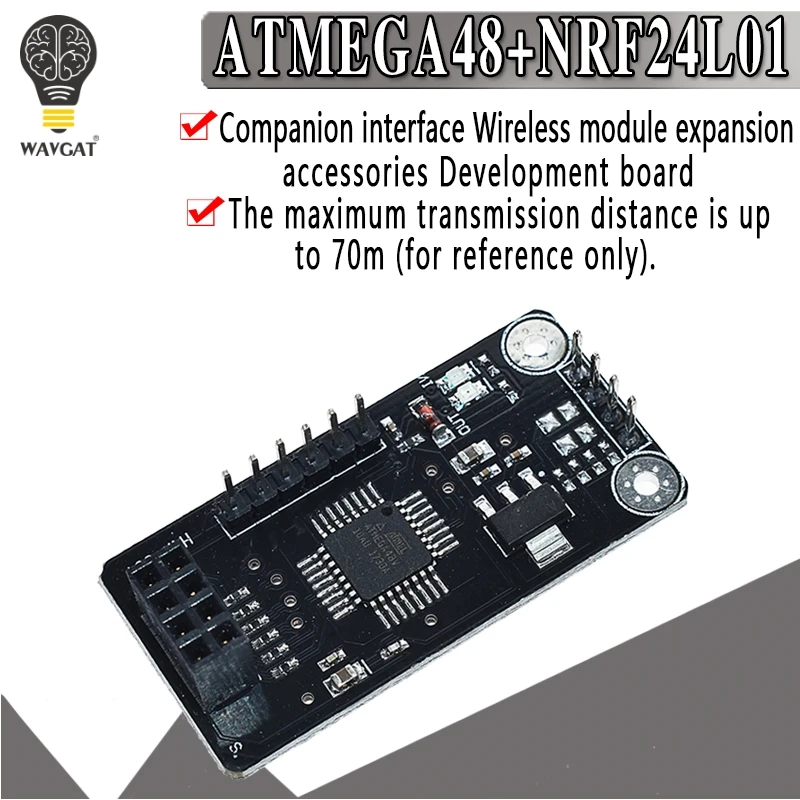 WAVGAT NRF24L01 разъем адаптера пластина плата ATMEGA48 беспроводной Щит модуль SPI к IIC I2C TWI