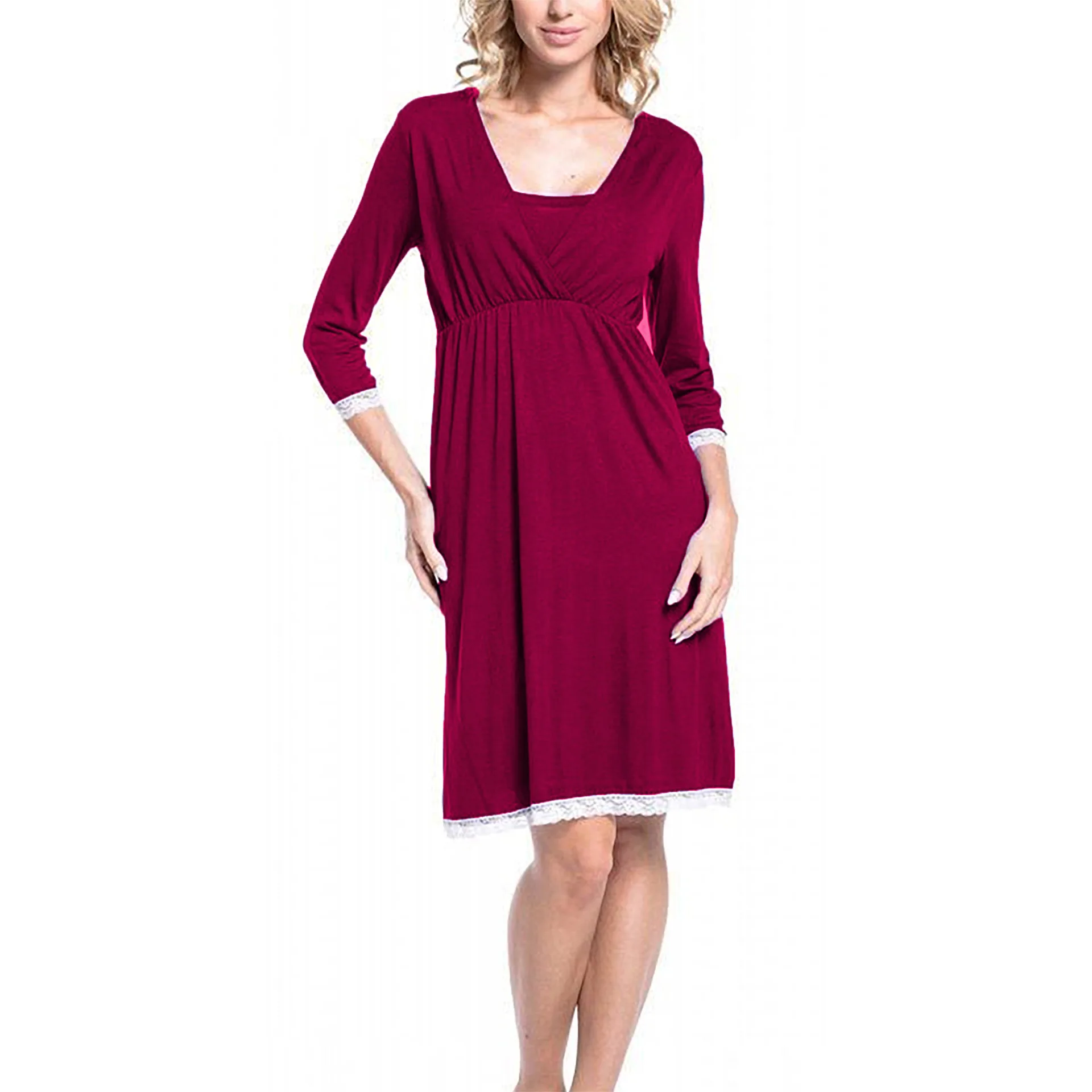 

Pregnancy Spring Autumn Dresses Pregnant Women Three Quarter Sleeve Bodycon Casual Dress Mother Home Clothes Maternity Dress