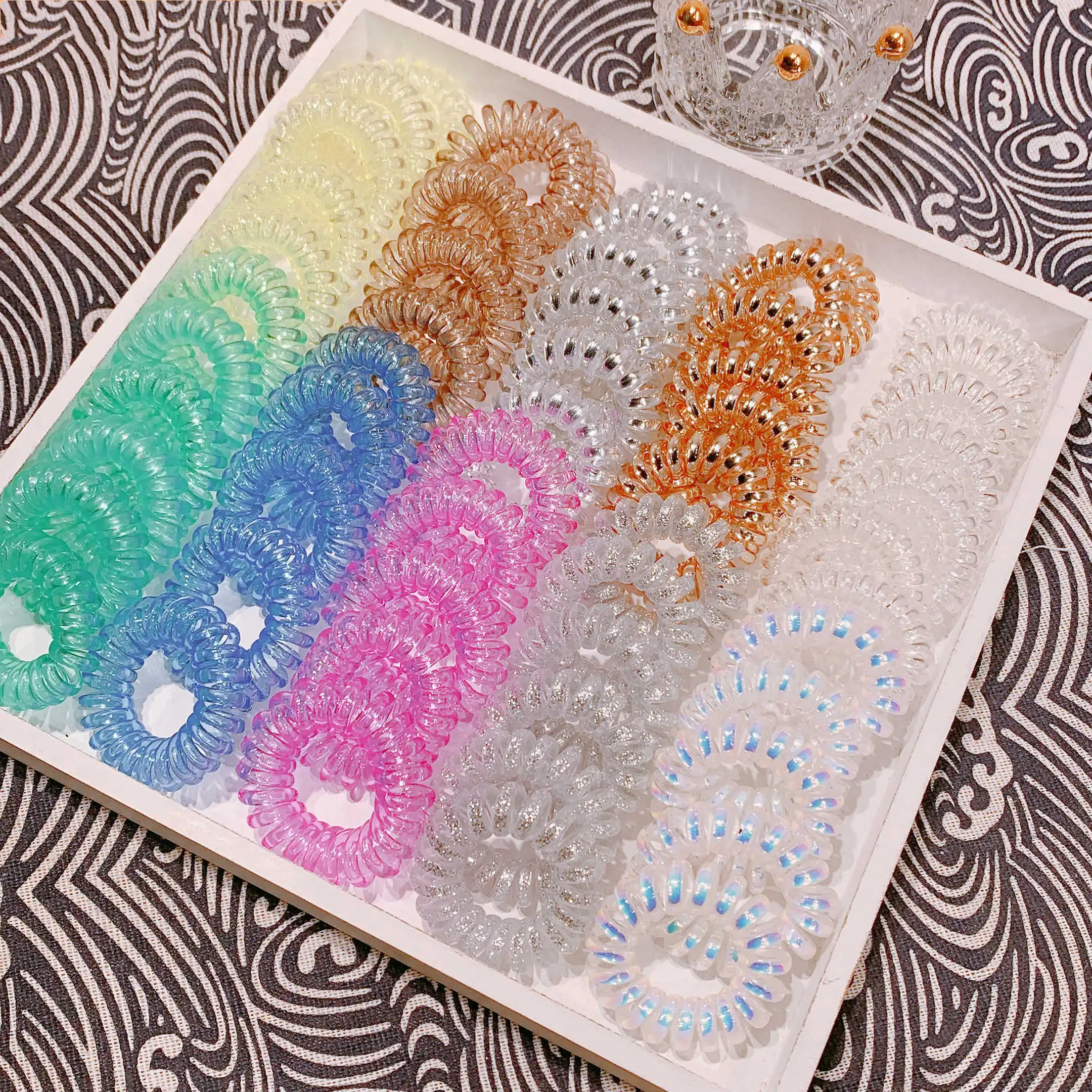 5 шт. силиконовые резинки для волос золотистые/Серебристые волос| |