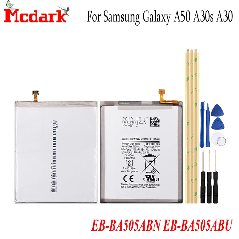 Аккумулятор для Samsung Galaxy A50 A505F SM A30s A30 аккумулятор 4000 мАч запасная