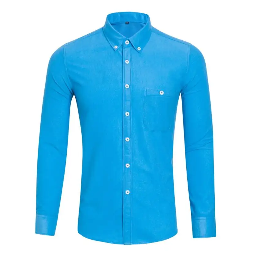 Новая Вельветовая рубашка с длинным рукавом Мужская мода Slim Fit рубашки мужской