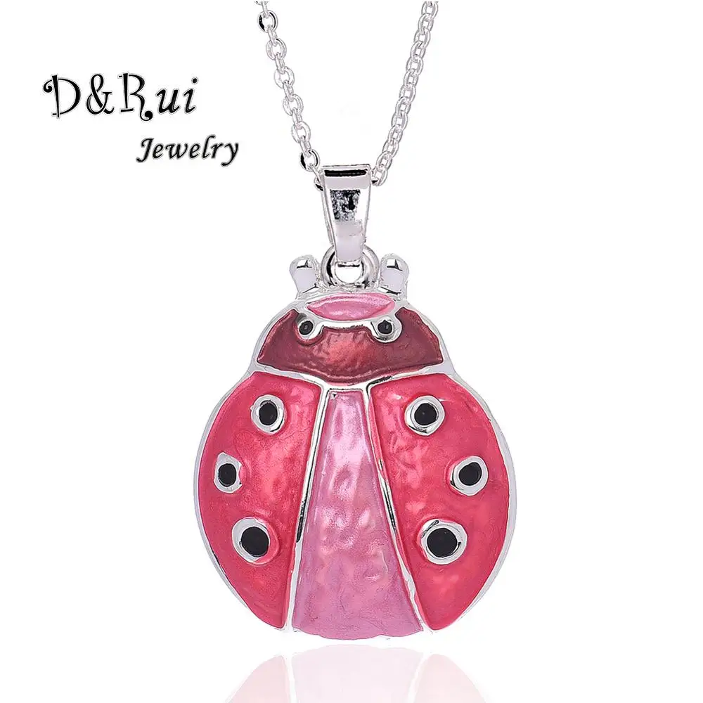 Модные ожерелья с подвесками божьей коровки нового дизайна 2020 эмалевые на