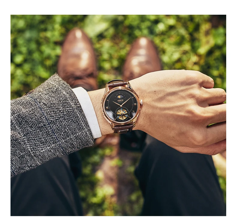 Автоматические механические часы, швейцарские NESUN Tourbillon, мужские часы, люксовый бренд, часы со скелетом, сапфир, Montre Homme N9038