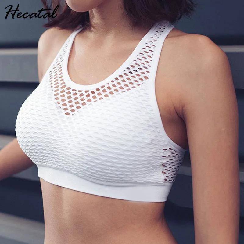 2021 Quick Dry Sports Bra Women Yoga Sports Bra Running Gym Adjustable Mesh Fitness Padded Seamless Top Strap Sexy Back Ladies new style yoga bra women cross strap back sports vest running fitness quick dry gathering bra