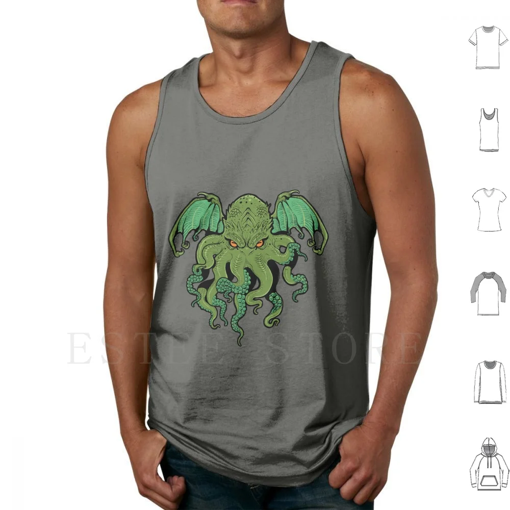 

Cthulhu Lives Tank Tops Vest Sleeveless Creature Horror Monster Tentacle Octopus Cthulhu Missmonster Ftagn