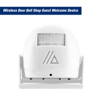 wireless door bell shop guest welcome device infrared motion sensor home anti theft alarmwhite