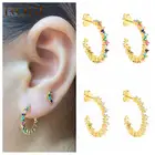 Женские серьги-гвоздики с бриллиантами ROXI, из 925 стерлингового серебра серьги серебристого цвета; Бижутерия пробы, С-образные, пирсинг серьги-гвоздики