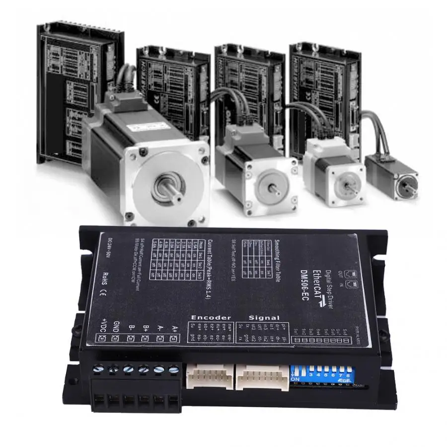 Nema 17 23 24 34 Цифровой Драйвер шагового двигателя протокол EtherCAT DC24 ~ 50 в 1 5 6 а для 42 56