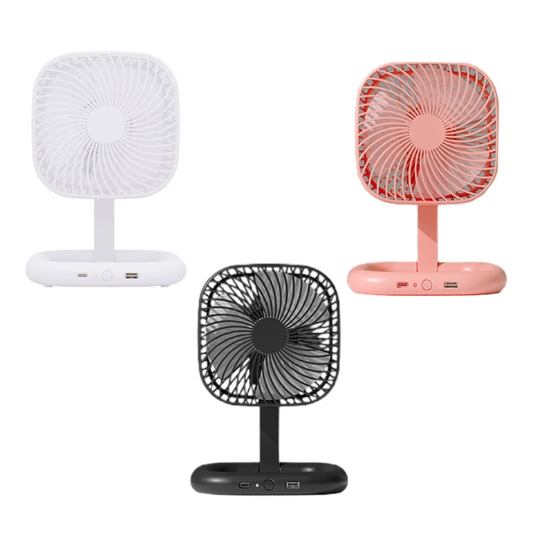 

Portable Foldable Table Fan Cordless Desktop Fans USB Rechargeable 4500mAh Used as a Power Bank Desk Fan for Home Office