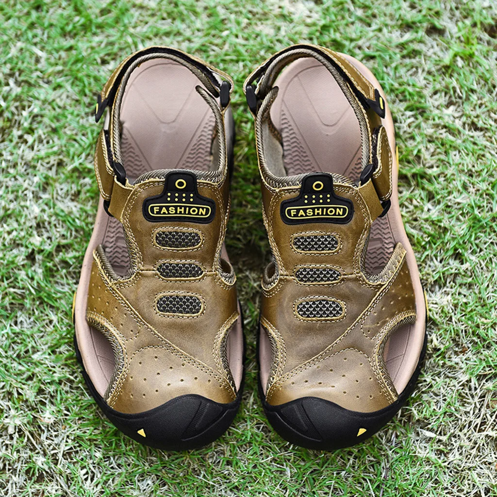 

Male Genuine Leather Shoes Men Outdoor Sports Sandals Men Summer Casual Shoes Beach Non-slip Sneakers Footwear Big Size