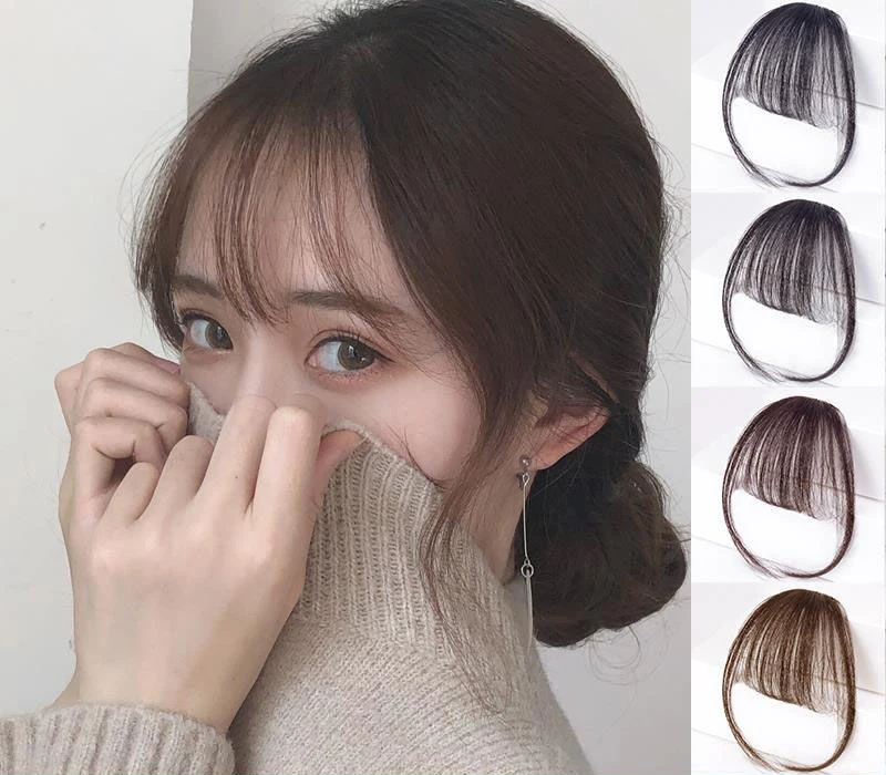 Аксессуар для укладки волос накладные челки волосы удлинители зажим спереди