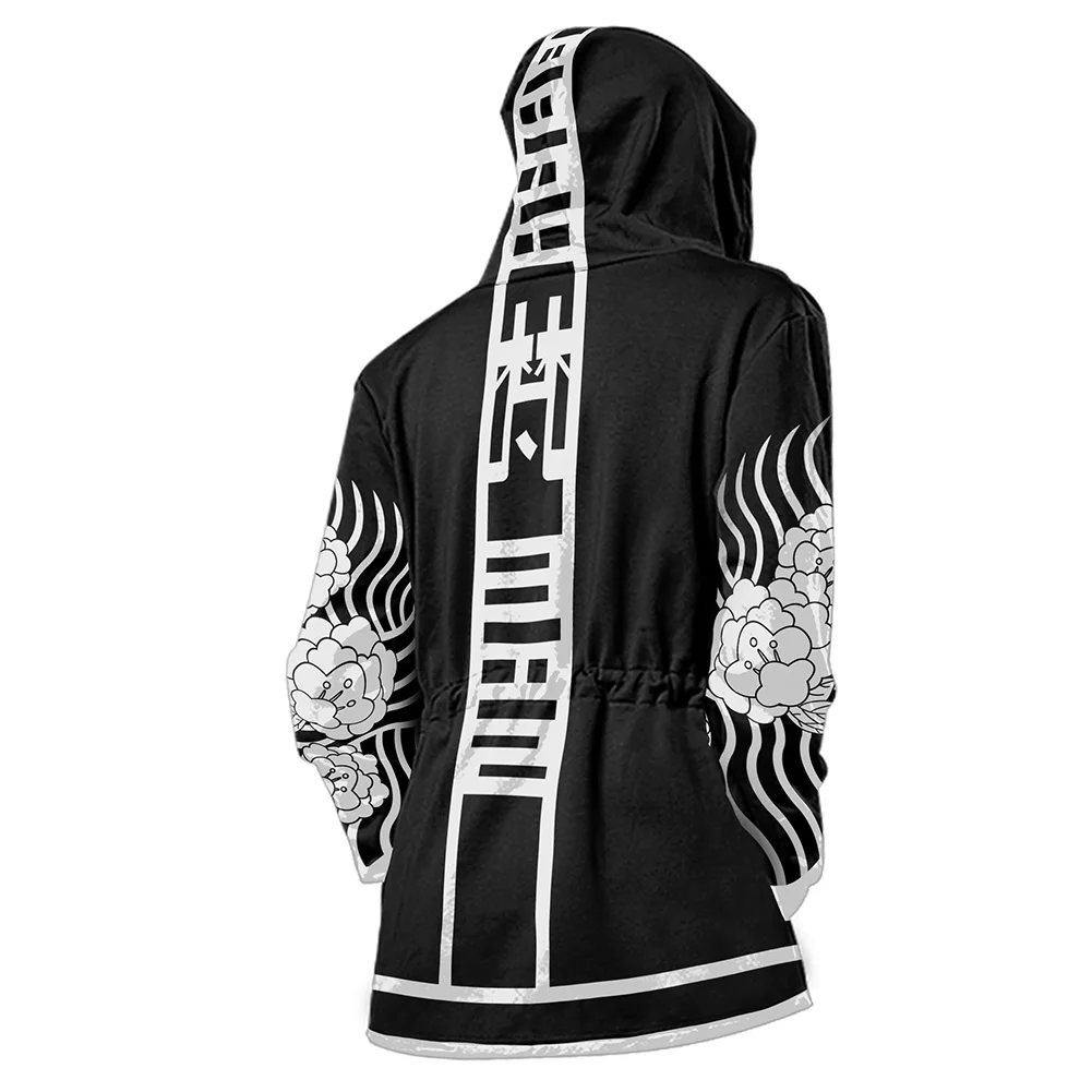 Длинная куртка с капюшоном 3D принтом | Тематическая одежда и униформа