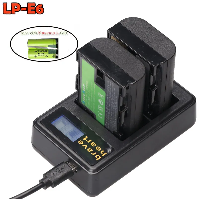2040 мАч LPE6 LP-E6 LP-E6N LP E6 E6N батарея сделана с Panasonic ячейка LPE6N батарея для Canon EOS 5D Mark II III 7D 60D 6D