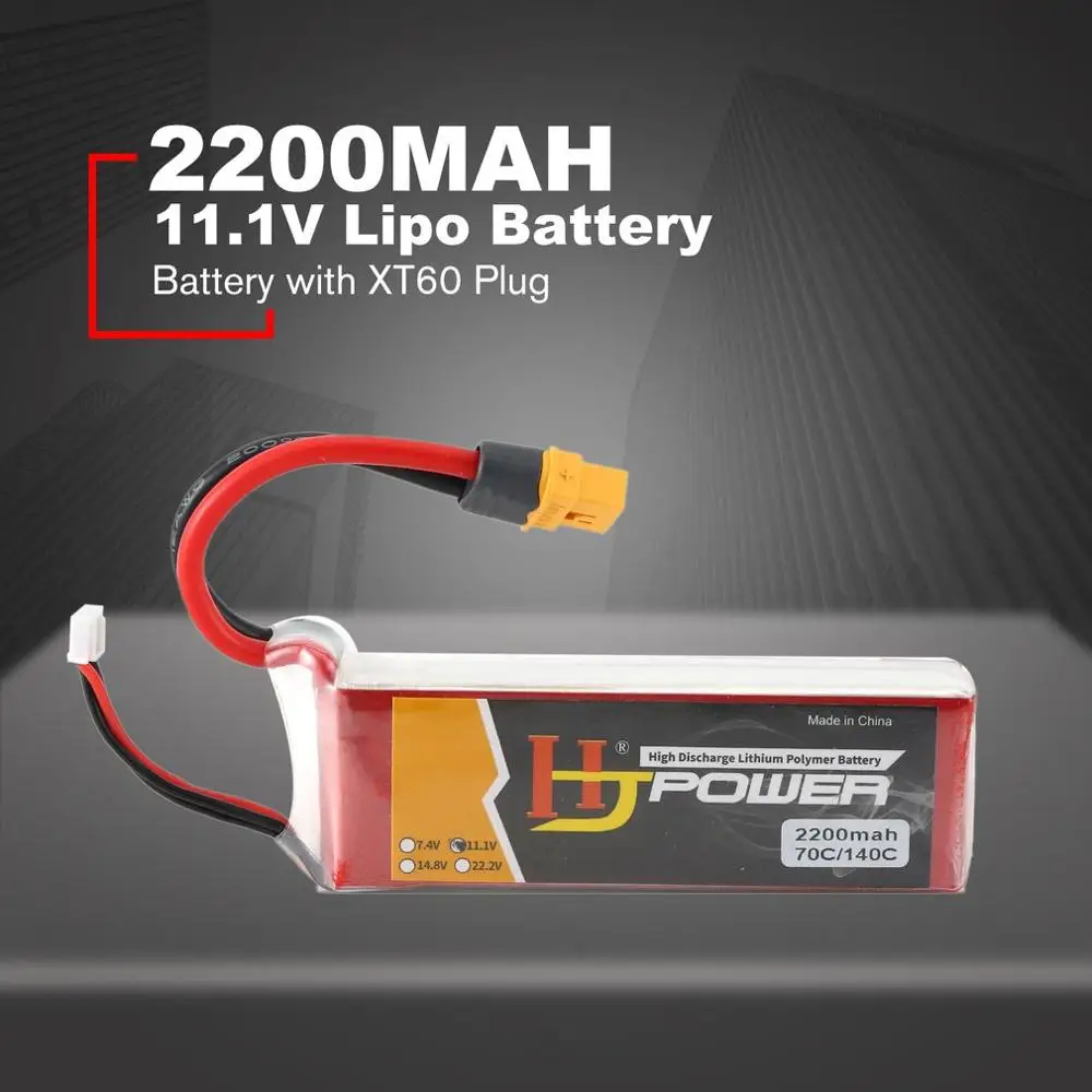 2200MAH 70C 3S XT60 Хит! HJ power 11,1 V 14,8 V 25C 45C 75C 3S 4S перезаряжаемая Lipo батарея XT60/JST другая вилка для Радиоуправляемый Дрон, автомобиль, лодка - Цвет: 2200MAH 70C 3S XT60