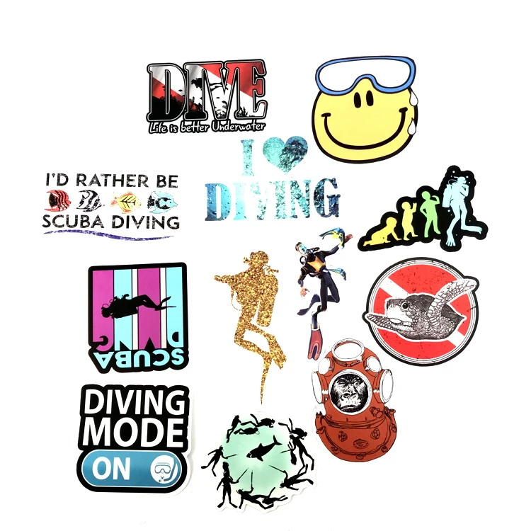 61 шт. цветная забавная наклейка с дайвером для шлема чемодан наклейки скейтборда